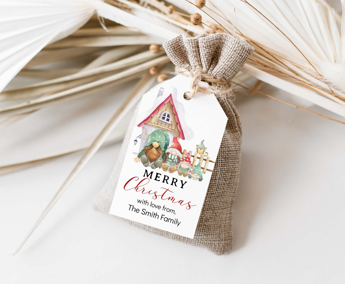 Christmas Gnome Tags | Editable Christmas Gift Tag - 112