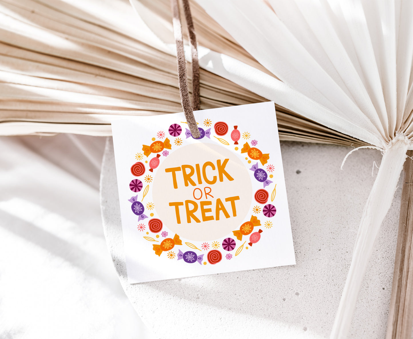 Trick or Treat Tags 2"x2" | Halloween Themed Party Decorations - 115