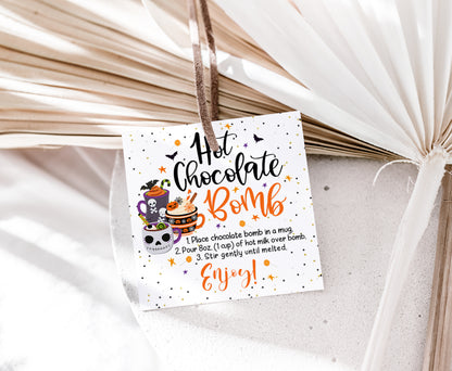 Hot Chocolate Bomb Tags 2"x2" | Halloween Favor Tags - 115