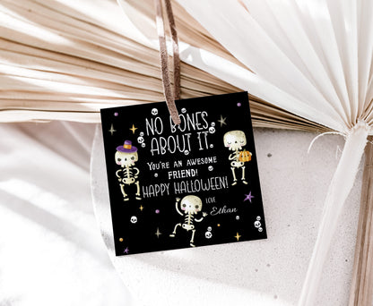 No Bones About it 2x2 Tags | Editable Halloween Gift Tags - 115