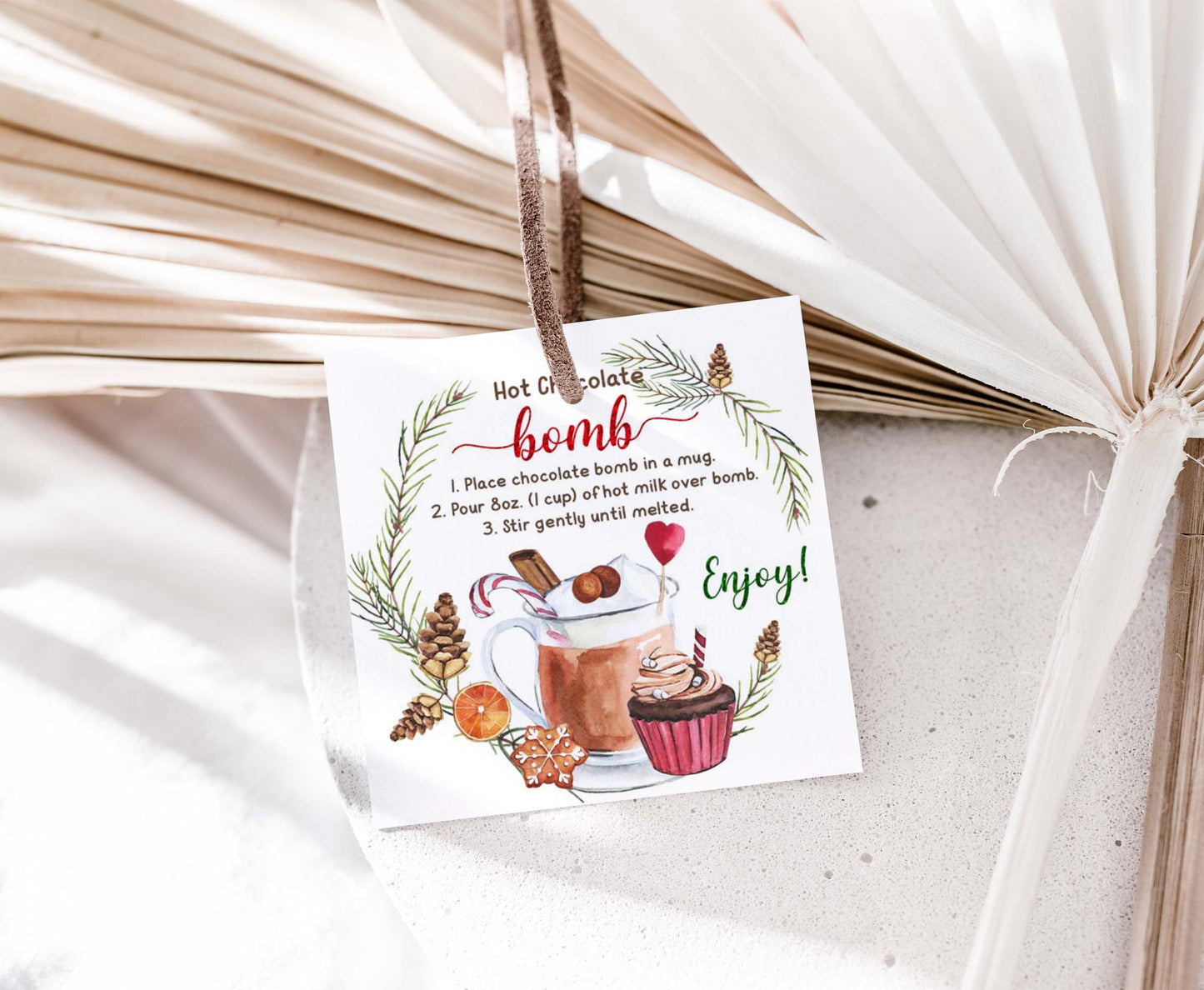 Hot Chocolate Bomb Tags 2"x2" | Christmas Gift Tags - 112