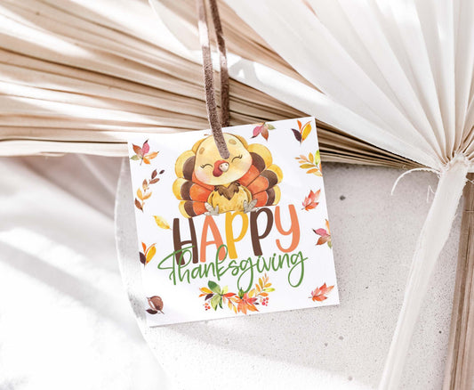 Happy Thanksgiving Tags 2"x2" | Fall Favor Tags - 118