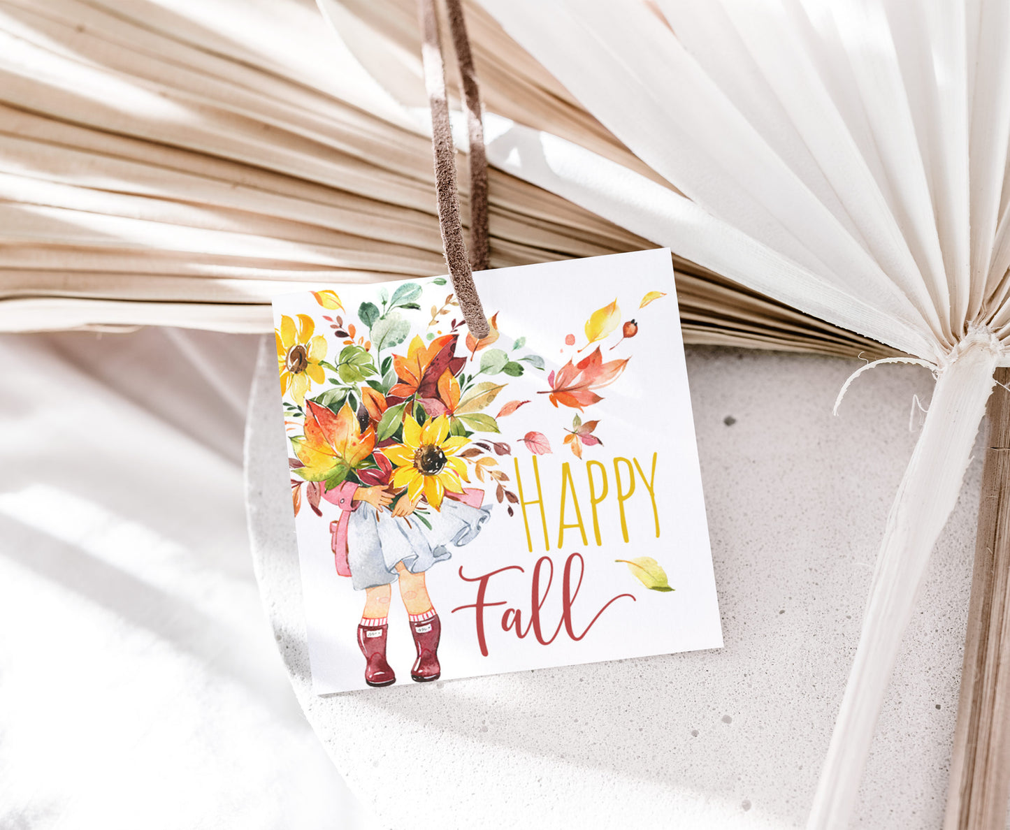 Happy Fall Square Tags | Fall Gift Tags - 30