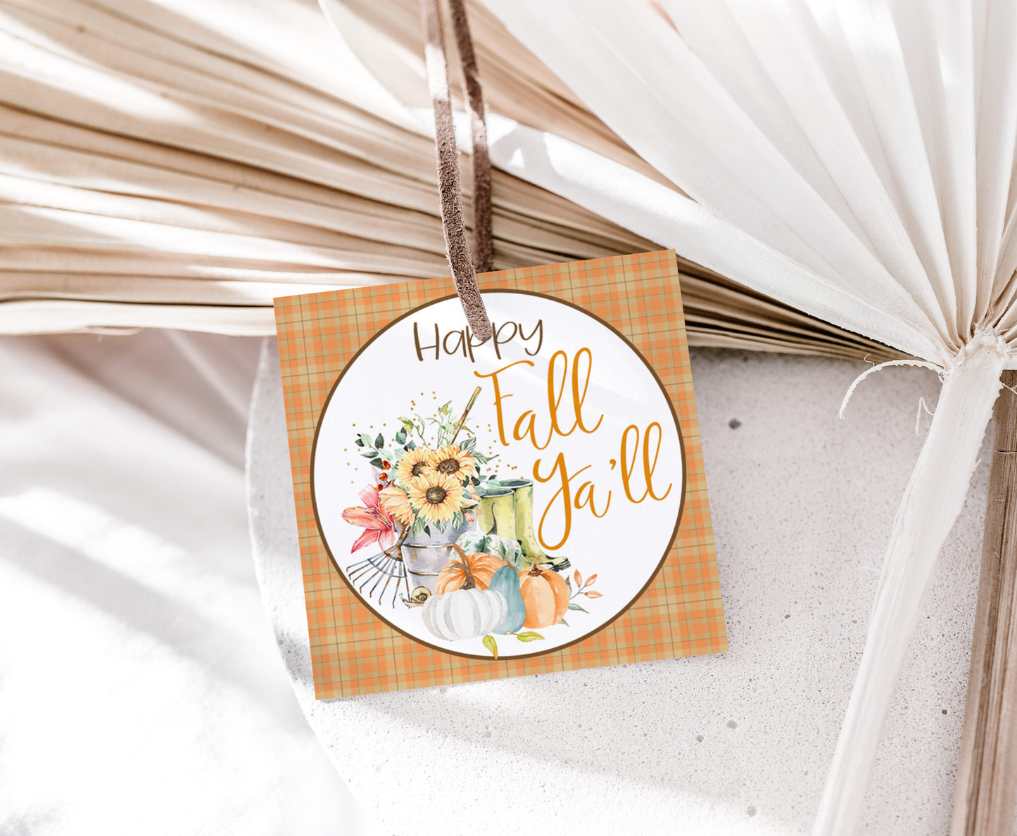 Happy Fall Yall Tags | Fall square Tags - 30