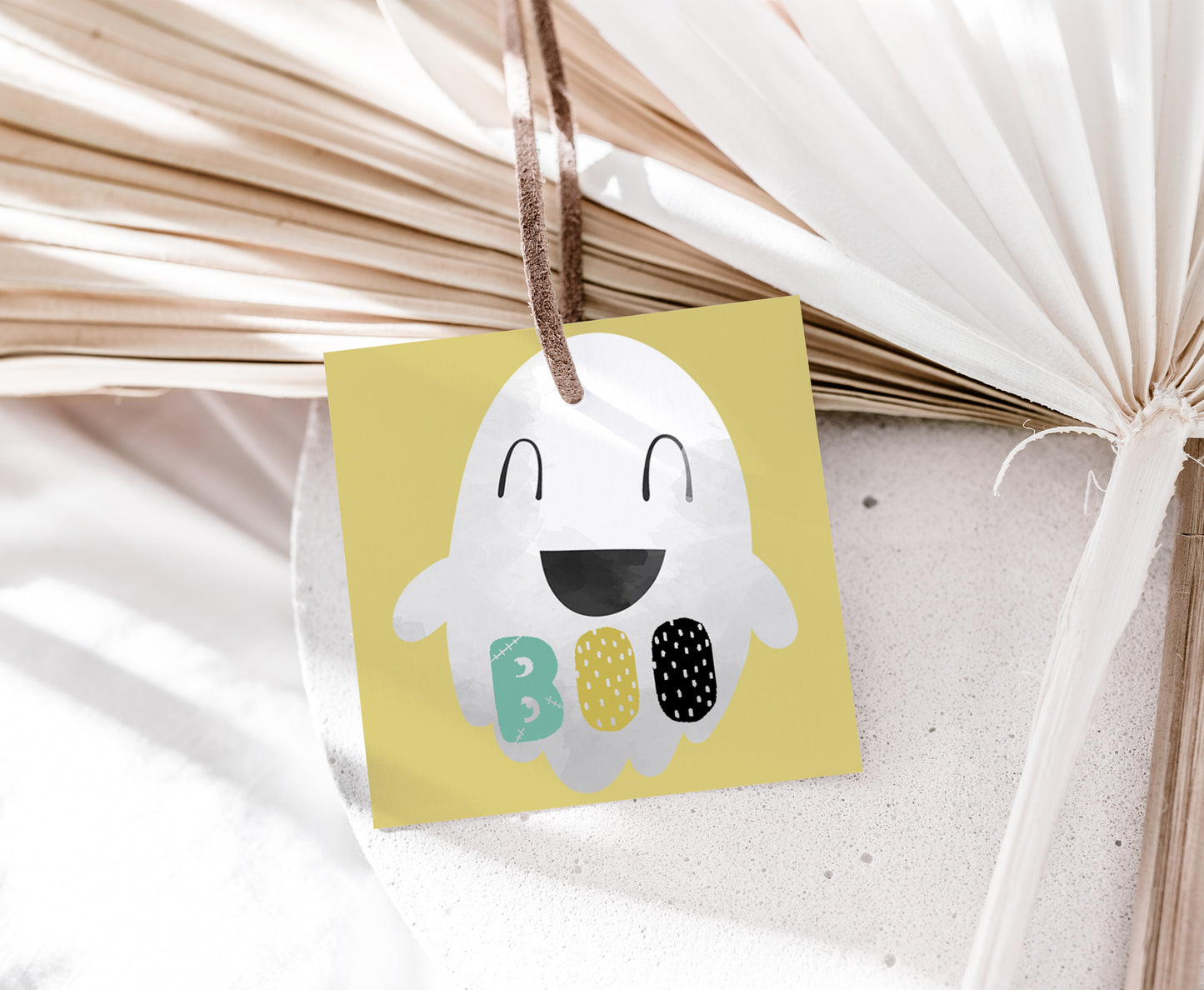 Boo Ghost Tags 2"x2" | Halloween Themed Party Decorations - 115