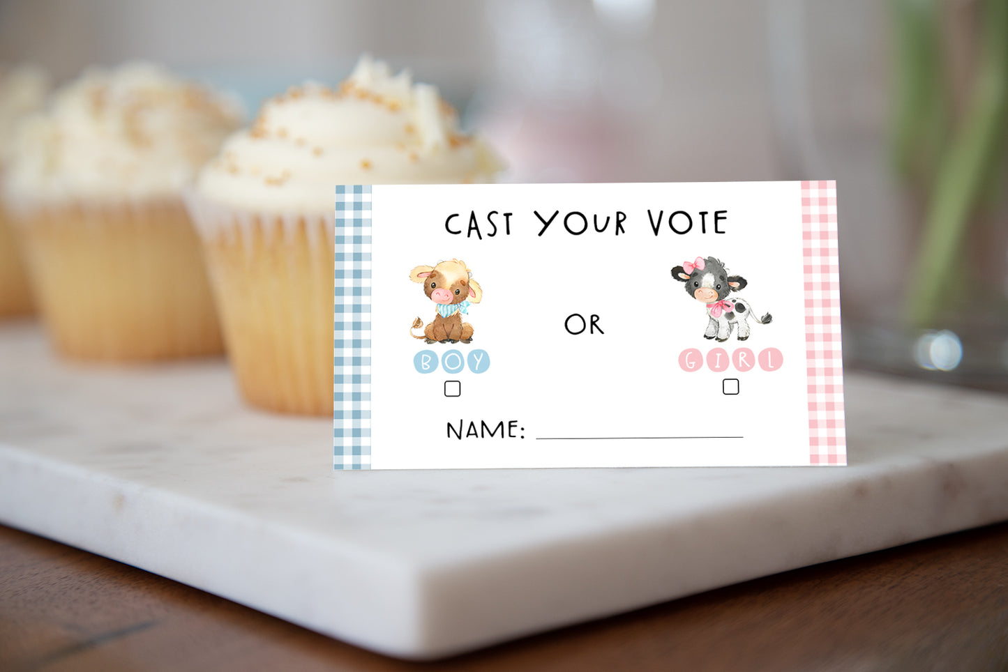 Farm Gender Reveal Game | Barnyard Boy or Girl Cast Your Vote Cards Printable - 11C3