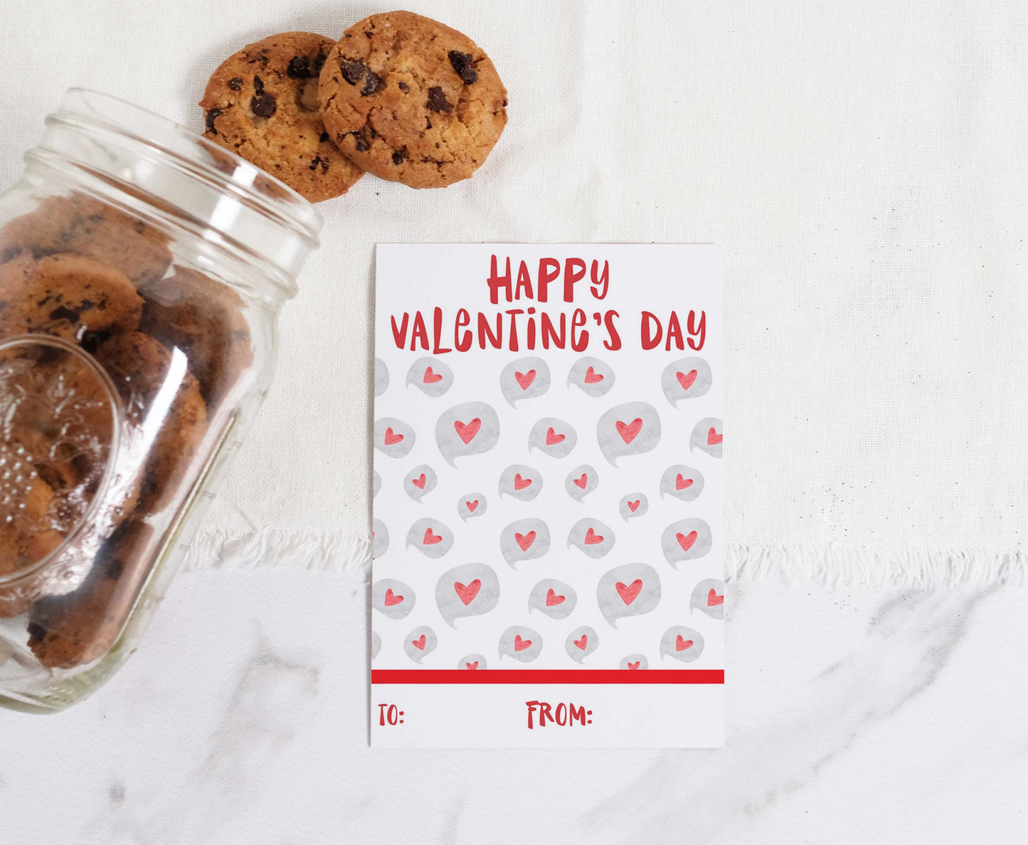 Happy Valentine's Day Cookie Card | Valentines Printable Cards - 119