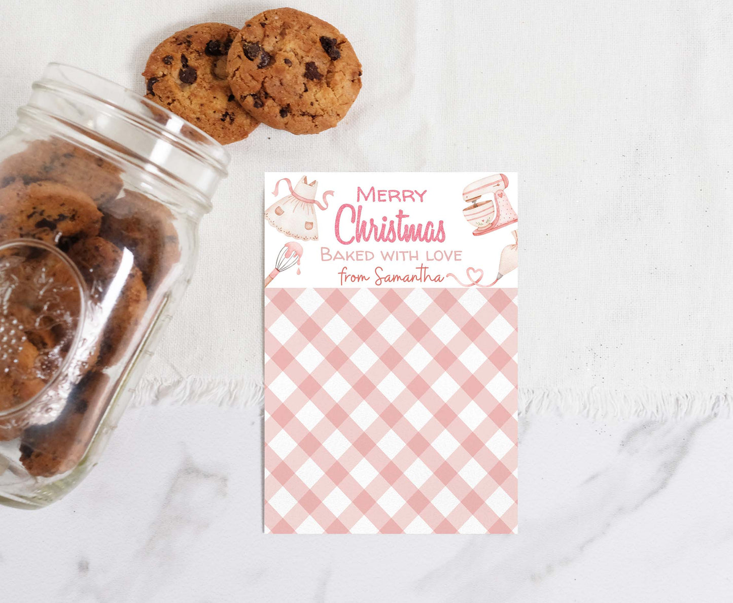 Editable Merry christmas cookie card | Mrs claus cookie co card- 112