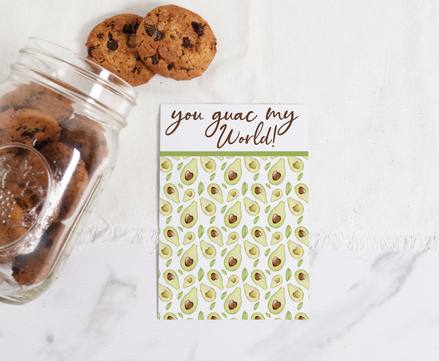 You Guac my World Cookie Card | Valentines Printable Cards - 119