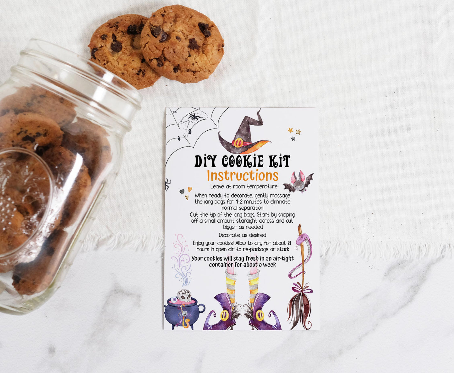 Diy Cookie Kit Instructions Card | Halloween Printable Cards - 115