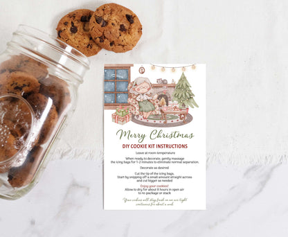 Editable Cookie Kit Instructions Card | Christmas DIY Cookie KIT card- 112