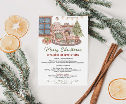 Editable Cookie Kit Instructions Card | Christmas DIY Cookie KIT card- 112