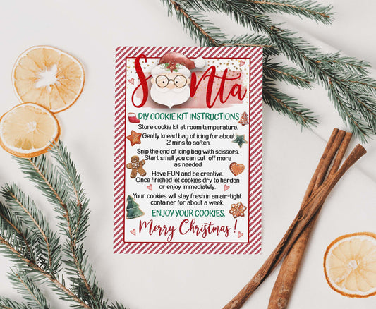 Editable Santa DIY Cookie Kit Instructions Card | Christmas Printable Cards - 112