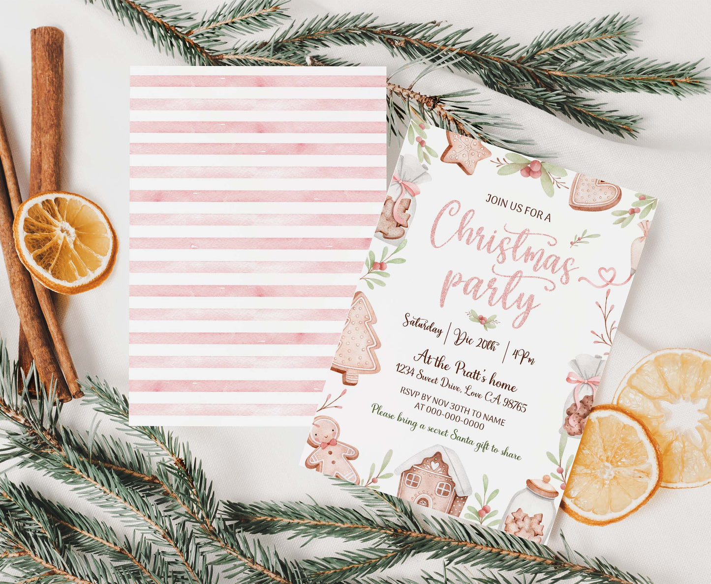 Christmas party invitation | Editable Holiday party invite - 112B