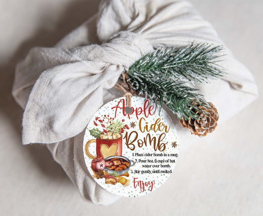 Apple Cider BombTags 2"x2" | Christmas Favor Tags - 112