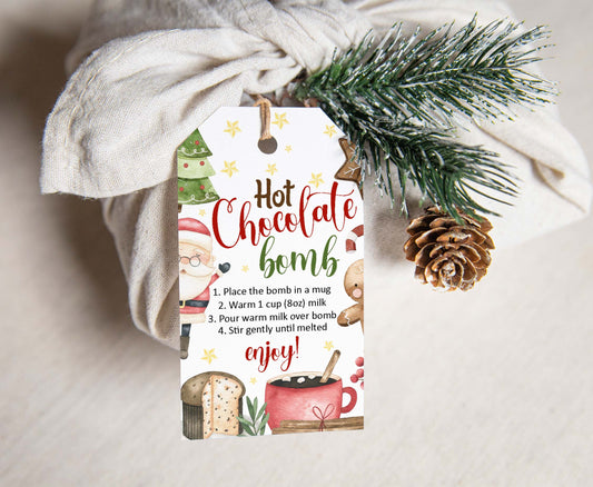 Hot cocoa bomb Tags | Christmas Hot Chocolate Bomb Instructions Favor Tags - 112