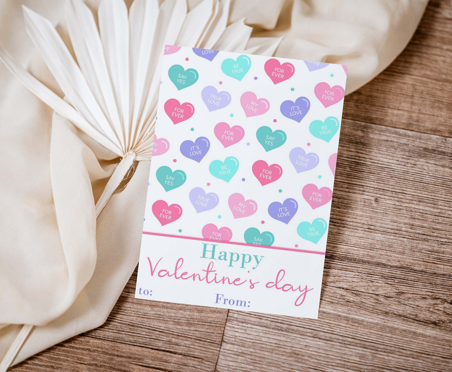 Hearts Valentine's Day Cookie Card | Valentines Printable Cards - 119