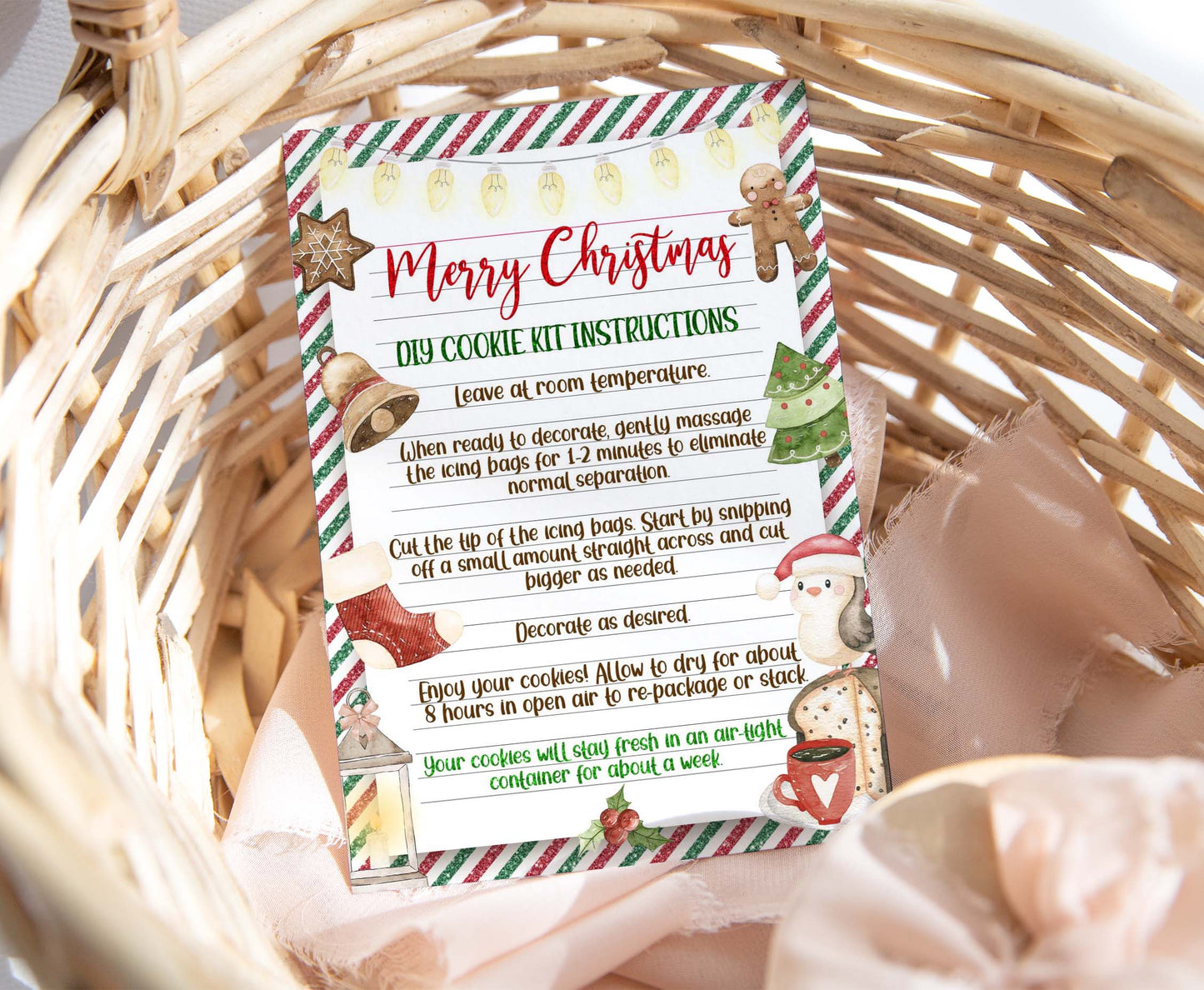 Diy Cookie Kit Instructions Card | Christmas Printable Cards - 112