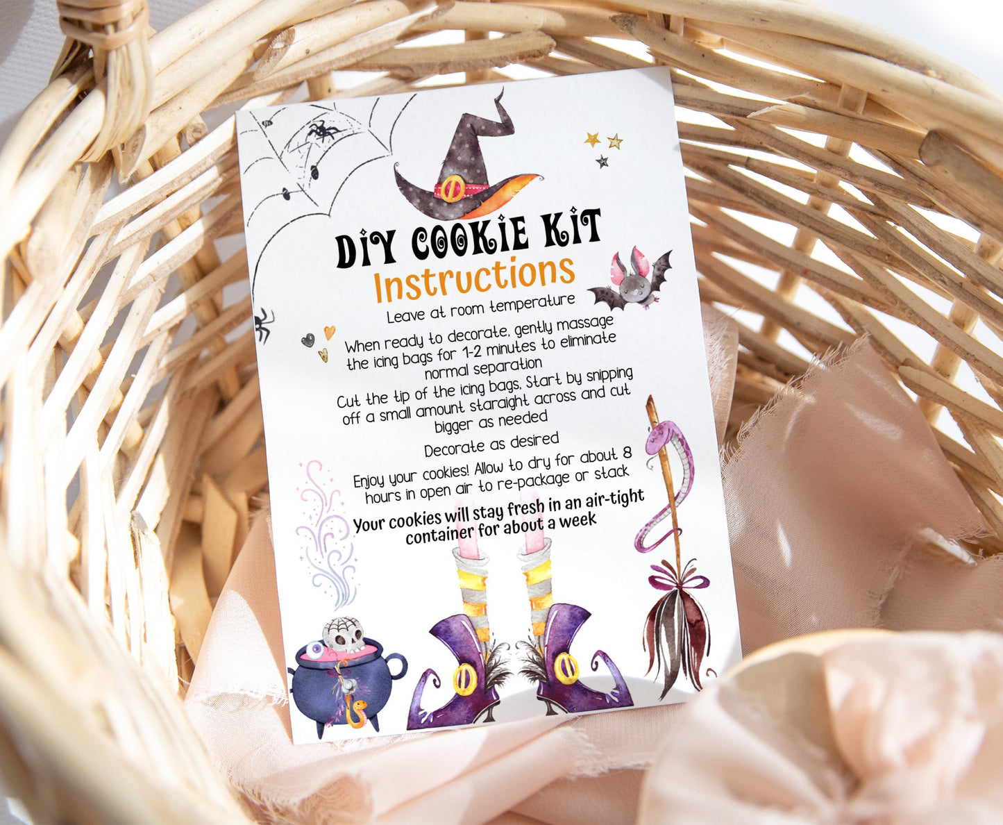 Editable DIY Cookie Kit Instructions Card | Halloween Printable Cards - 115