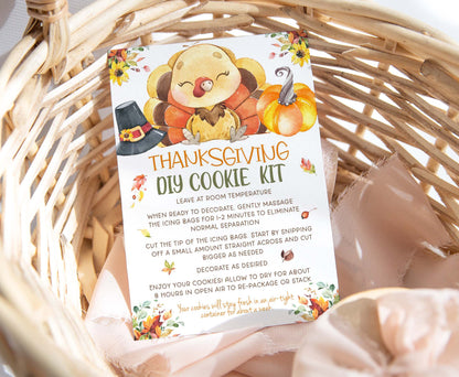 Thanksgiving Diy Cookie Kit Instructions Card | Fall Printable Cards - 118