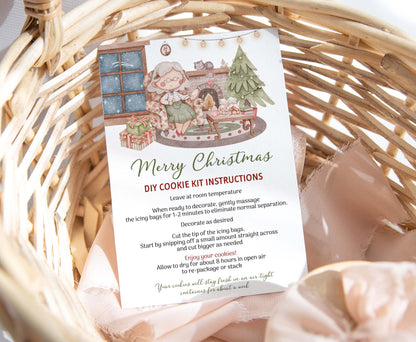 Editable Cookie Kit Instructions Card | Christmas DIY Cookie KIT card- 112