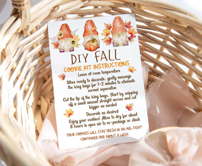 Fall Diy Cookie Kit Instructions Card | Autumn Gnomes Printable Cards - 118