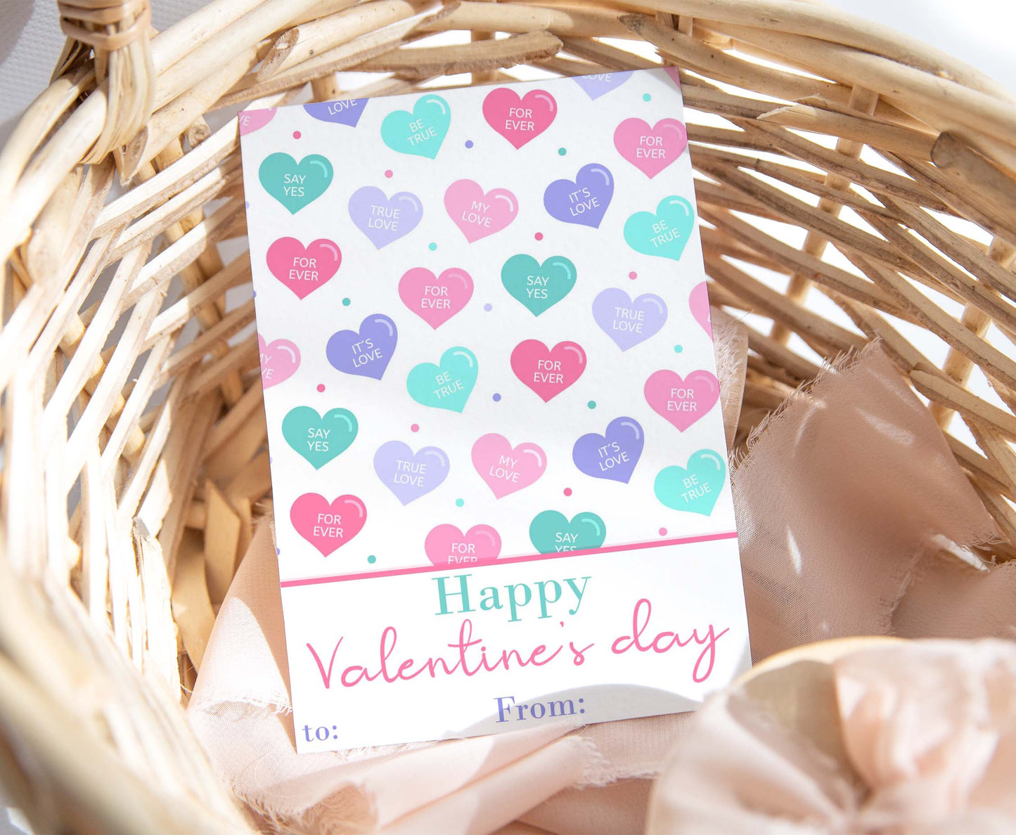 Hearts Valentine's Day Cookie Card | Valentines Printable Cards - 119