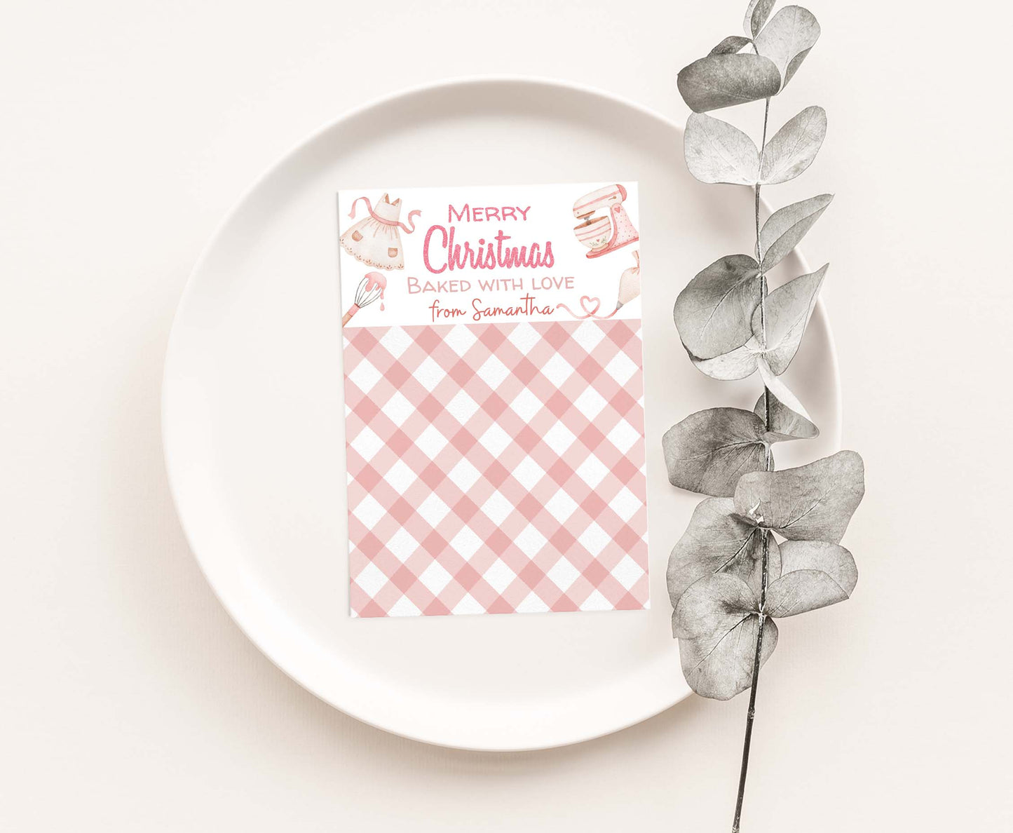 Editable Merry christmas cookie card | Mrs claus cookie co card- 112