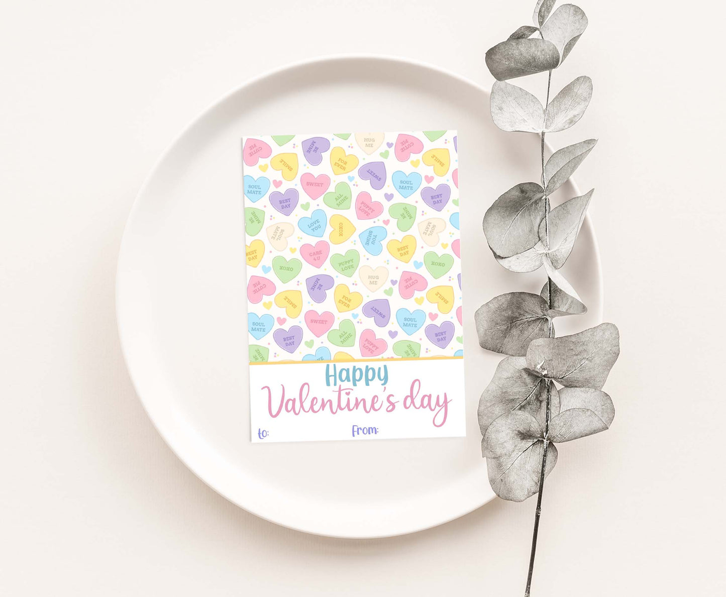 Hearts Valentine's Day Cookie Card | Valentines Printable Cards - 119