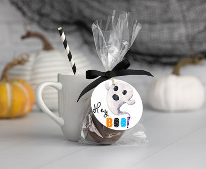 Hey Boo Tags 2"x2" | Halloween Favor Tags - 115