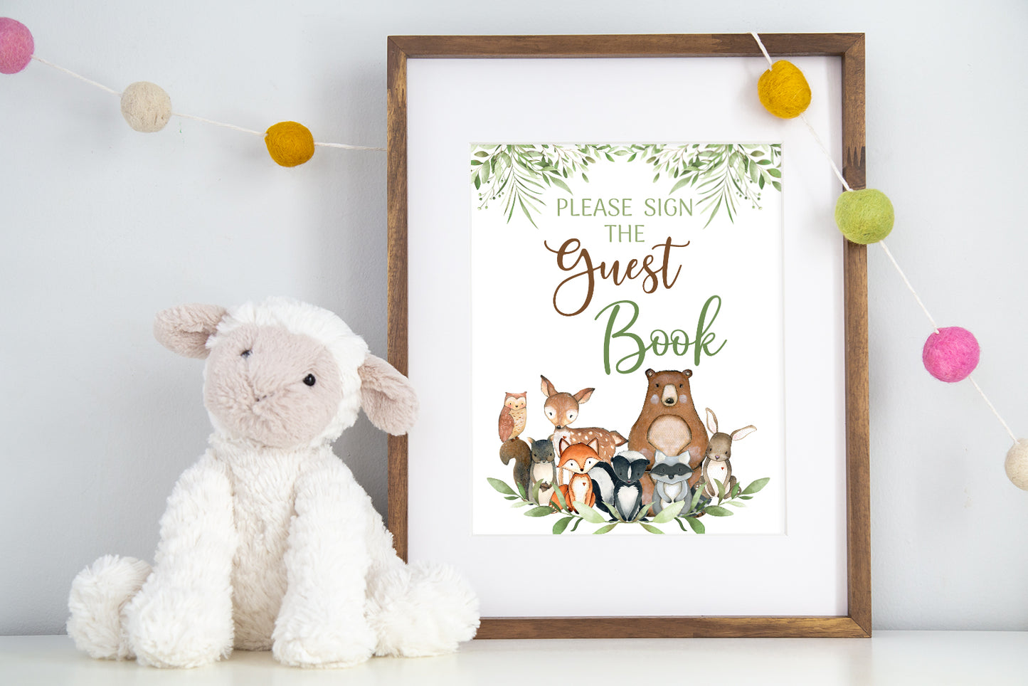 Woodland Guest Book Sign | Forest Animals Party Decorations - 47J0