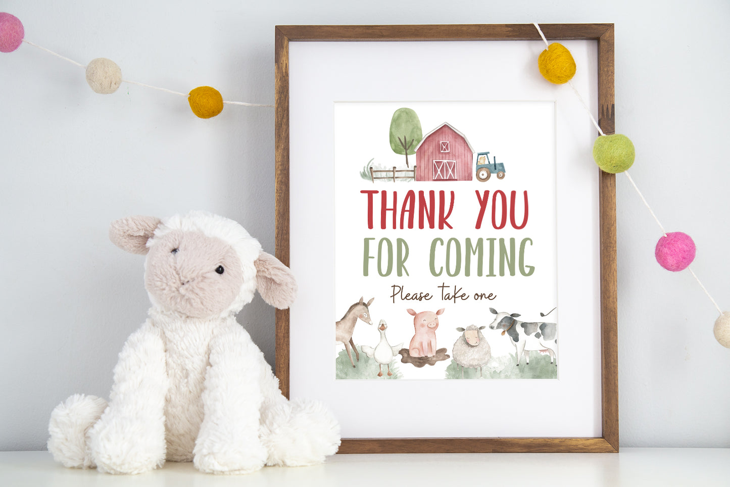 Thank You For Coming Sign | Farm Party Decorations - 11B