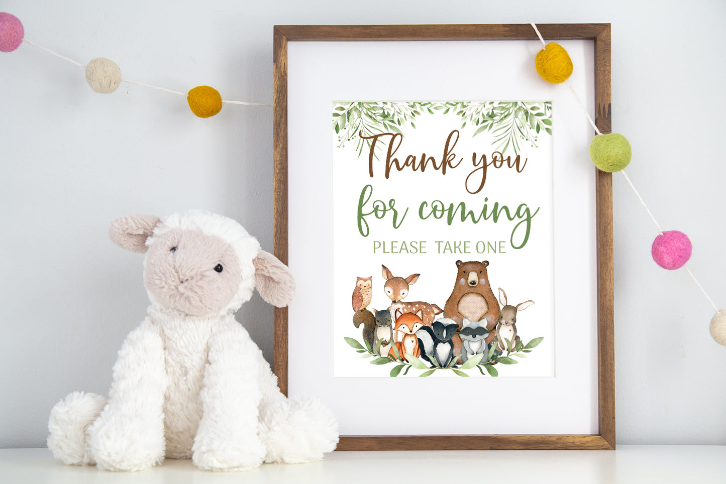 Woodland Thank You for Coming Sign | Forest Animals Party Decorations - 47J0