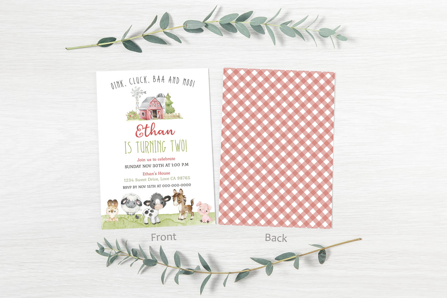 Farm Birthday Invitation | Editable Barnyard Bash Invite Boy - 11C1