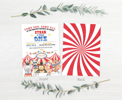 Circus Birthday Invitation | Editable Carnival Party Invite - 06A