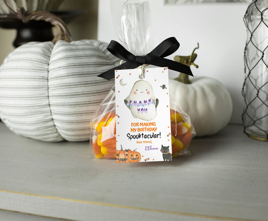 Editable Halloween Thank You Tags | Ghost Gift Tags - 115L