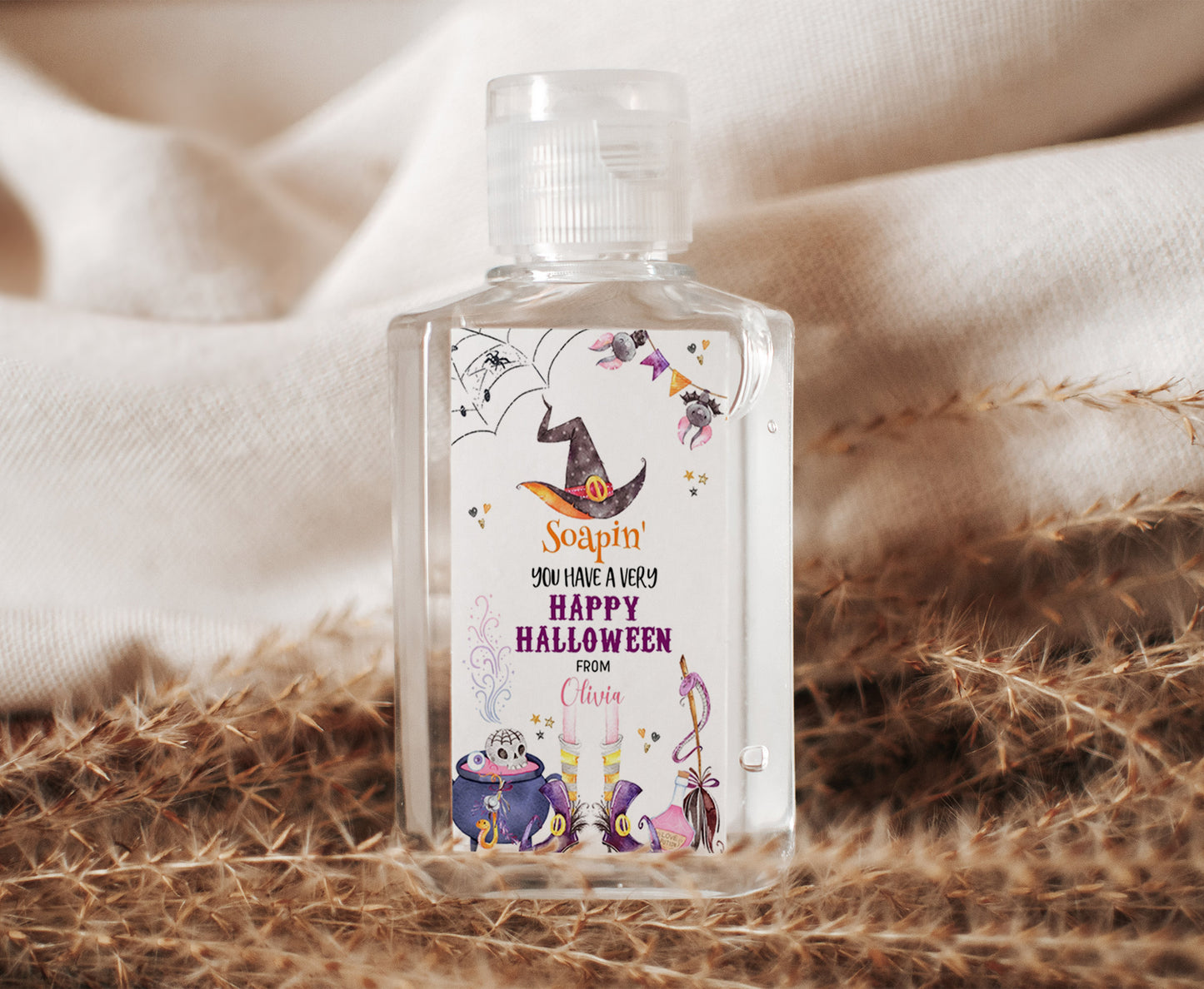 Halloween Hand Sanitizer Labels | Editable Halloween Party Favors - 115