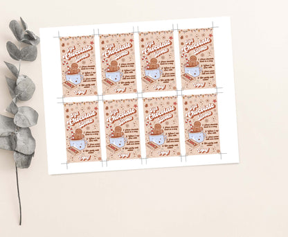 Groovy Hot cocoa bomb Tags | Retro Christmas Hot Chocolate Bomb Instructions Favor Tags - 112