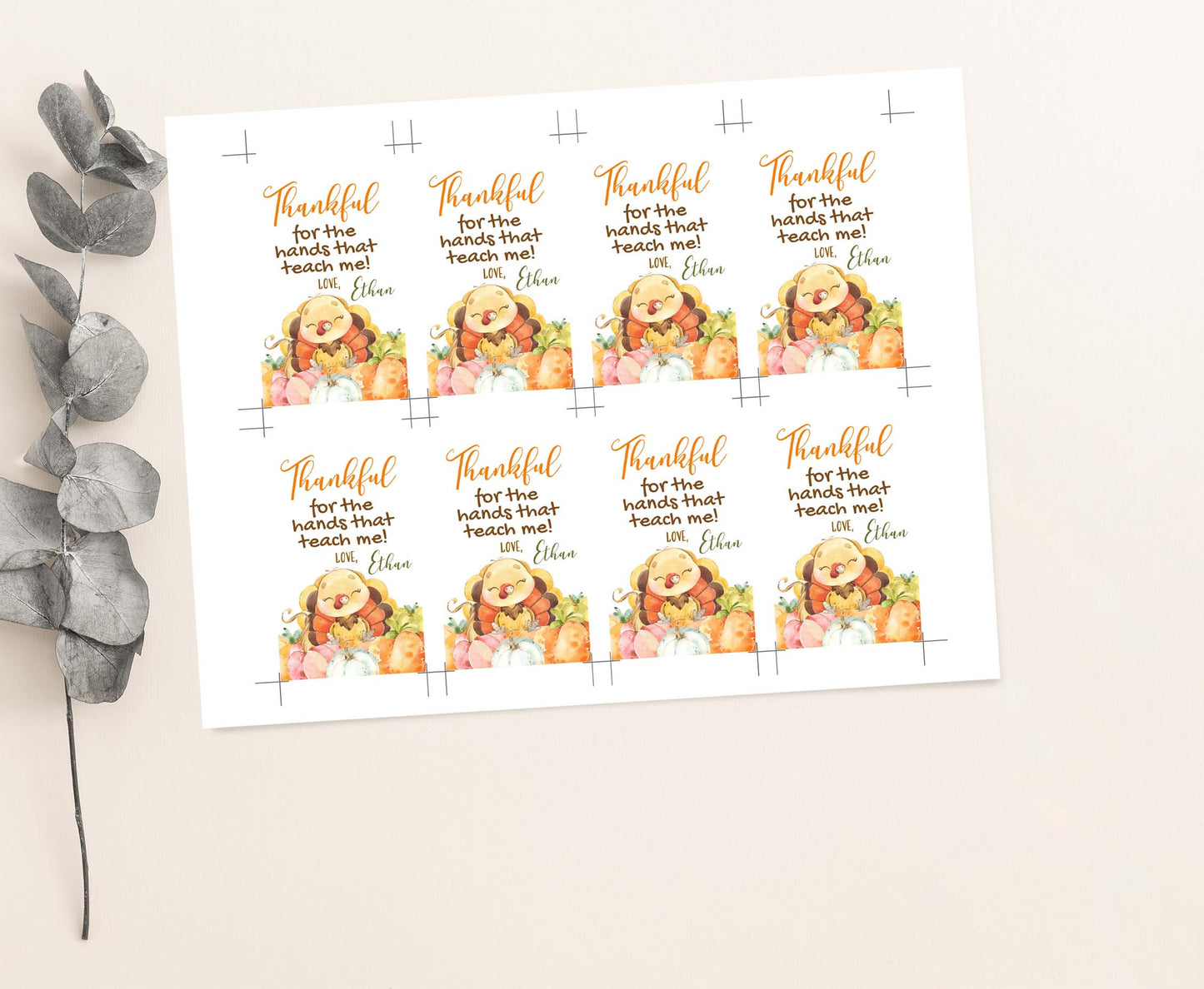 Editable Turkey Thankful Tags | Tnaksgiving Teacher Appreciation Tags - 118