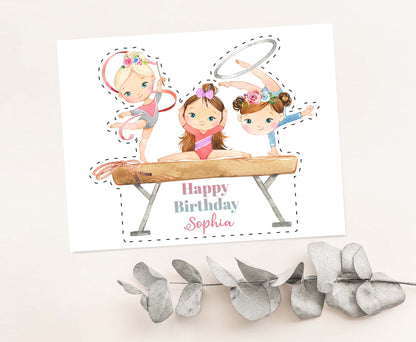 Gymnastic Cake topper | Gymnastic Birthday Party Decorations - 99A
