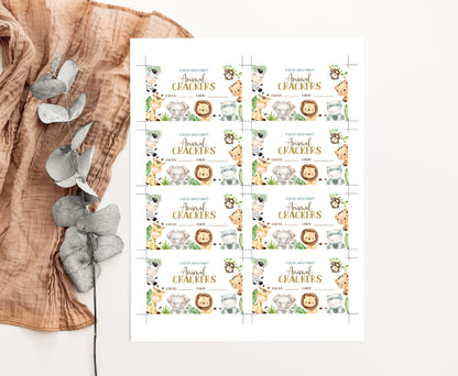 Guess How Many Animal Crackers Sign and Cards | Safari Party Game - 35E