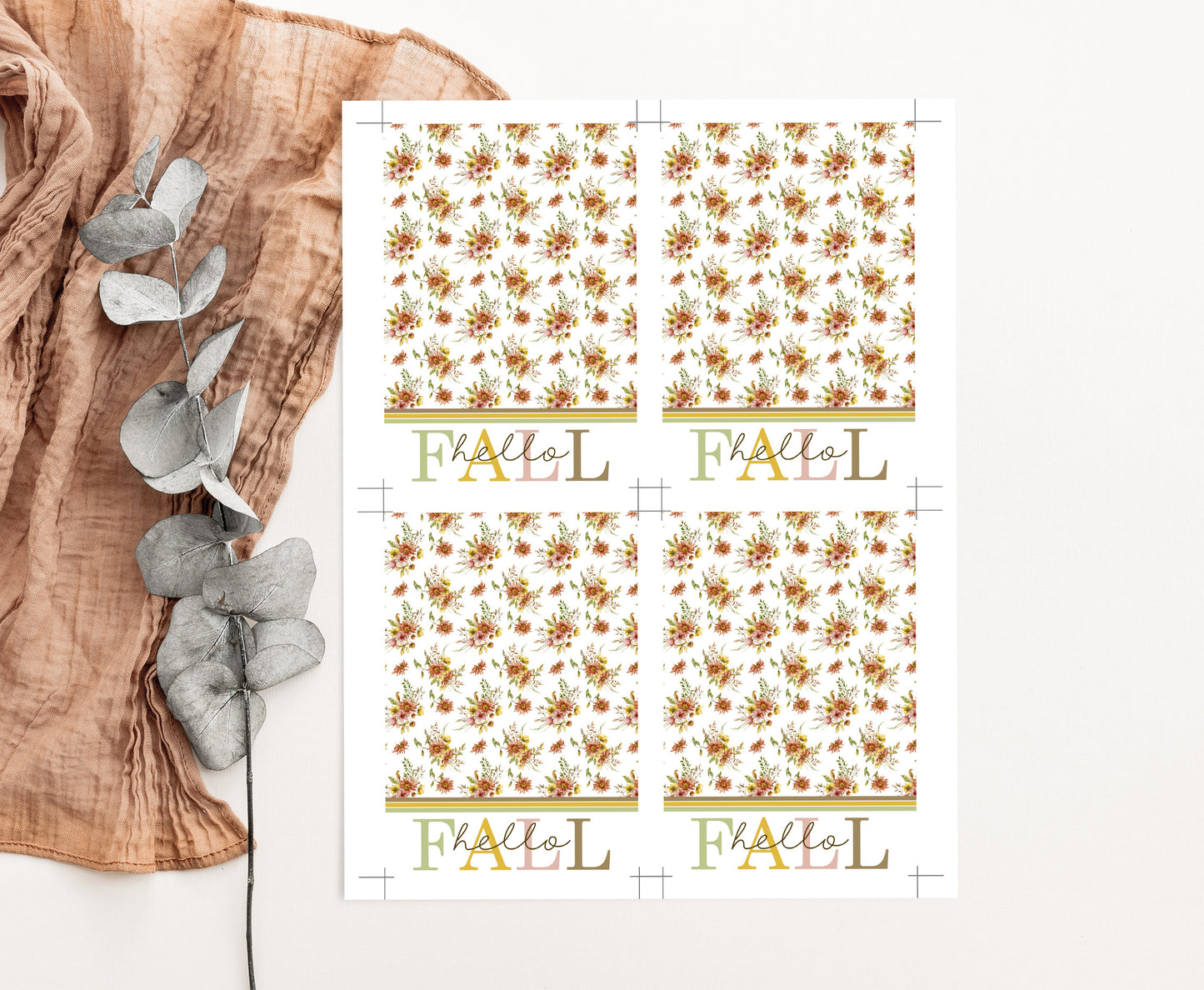 Hello Fall Cookie Card | Autumn Printable Cards - 30