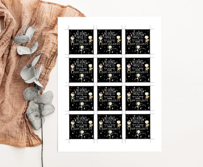 No Bones About it 2x2 Tags | Editable Halloween Gift Tags - 115