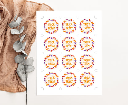 Trick or Treat Tags 2"x2" | Halloween Themed Party Decorations - 115