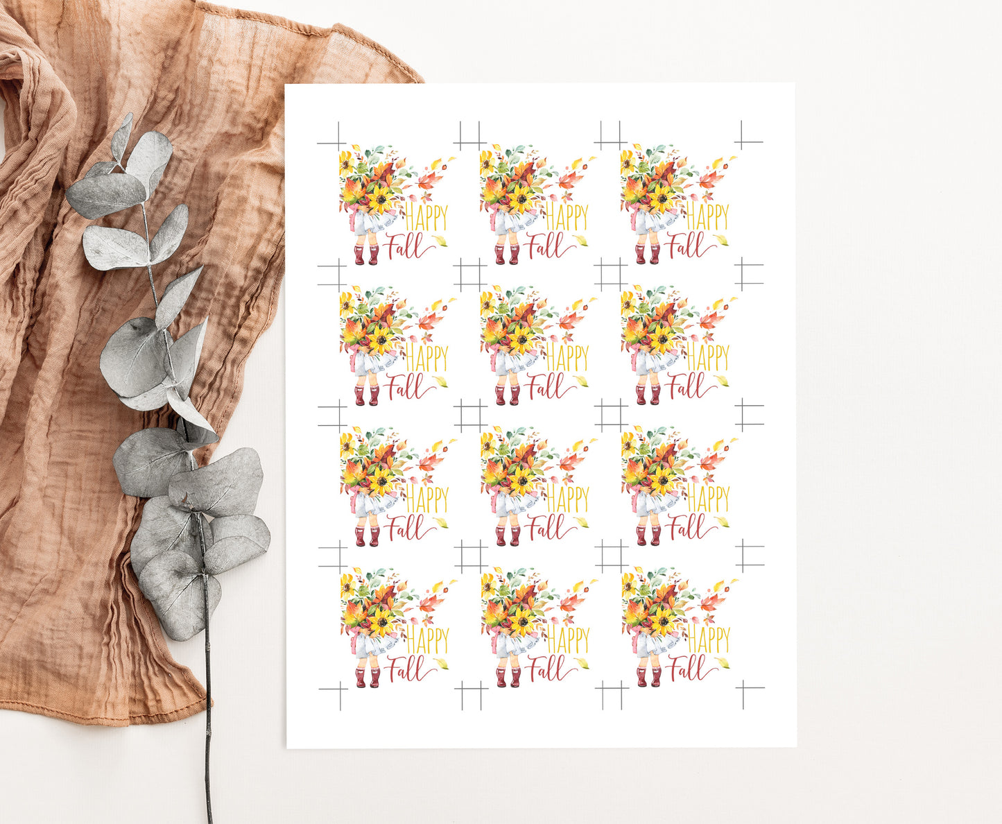 Happy Fall Square Tags | Fall Gift Tags - 30