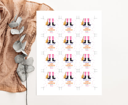 Editable Halloween Witch Tags 2"x2" | Halloween Favor Tags - 115