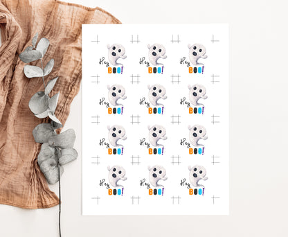 Hey Boo Tags 2"x2" | Halloween Favor Tags - 115