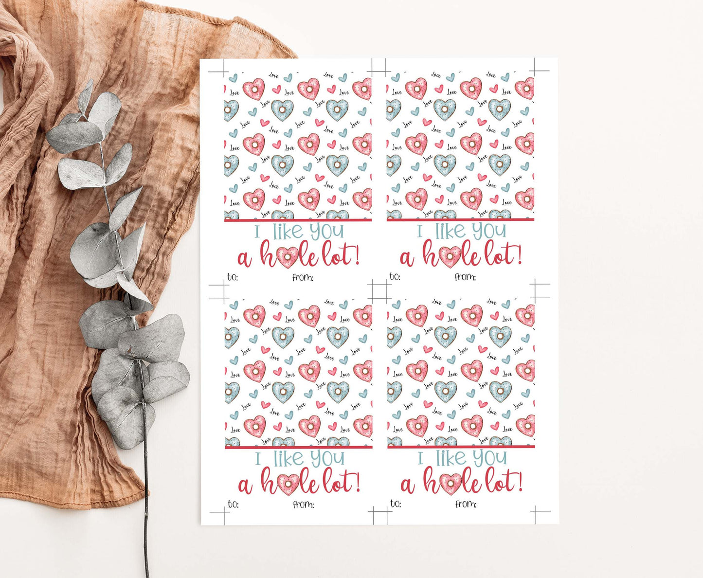 I like you hole lot Cookie Card | Valentines Printable Cards - 119