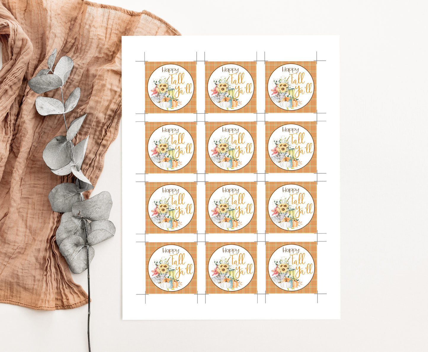 Happy Fall Yall Tags | Fall square Tags - 30