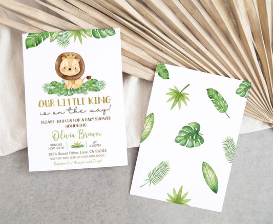 Lion Baby Shower Invitation | Editable It's a Boy Baby Shower Invite - 35E